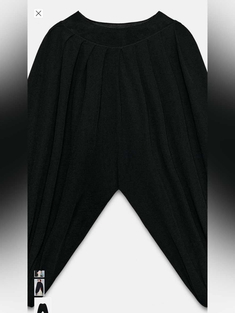 ZARA Haute Couture Fashion Statement. Black High-Neck Fine Knit Cape Top🔥🔥🔥 - Picture 8 of 10